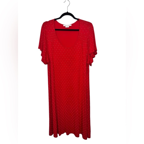 In Every Story Polka Dot Shirt Dress Red - Picture 4 of 10